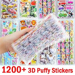 40 Sheets 3D Stickers for Kids Toddlers 1200 Vivid Puffy Children Stickers Boys Girls Teachers Reward Craft Scrapbook Gift Toys 220815