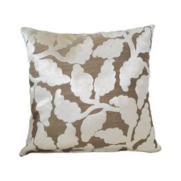 Cushion/Decorative Pillow Classical Cutting Velvet Cushion Cover Sofa Decorative Leaves Jacquard Throw Beige CaseCushion/Decorative