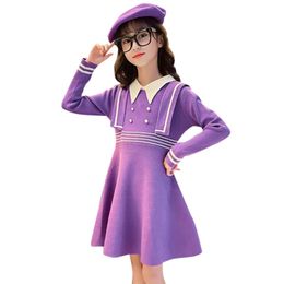 Girl's Dresses Girl Knitted Dress For Kids Spring Autumn Children Sweater Teenage Clothes GirlGirl's