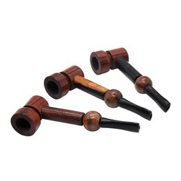 2023 New Handmade curved wood bamboo pipe cigarette holder bamboo joint wooden pipe smoking tobacco pipe