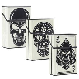 Creative Luminous Skull Cigarette Case Smoke Box Portable Tobacco Holder 20 Cigarettes Container Smoking Accessories