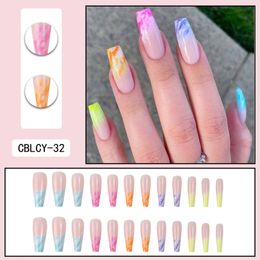 24pcs/Box hot selling the new simple style fashionable nail full cover artificial fingernails luxury nail extension