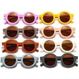 Occhiali da sole per bambini Designer Occhiali da sole Specchio per bambini Ombreggiatura solare Occhiali da vista Colore caramella Solido Retro Montatura rotonda Occhiali per ragazzi Accessori moda per ragazze BC8015