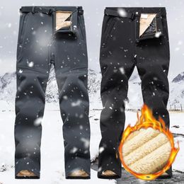 Men's Pants Men Outdoor Waterproof Trekking Hiking And Camping Fur Lined Outside Sports Trousers Male Winter Thicken WarmMen's Drak22