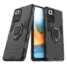 Shockproof Support Ring Armour Cases for Xiaomi Redmi Note 10 Pro Max TPU Hard Parachute PC Protective Cover for Redmi Note 10 Pro