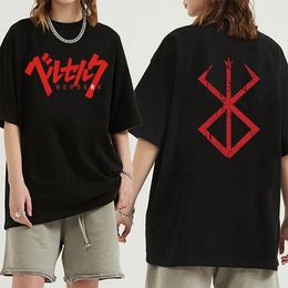 Men's T-Shirts Anime T-shirt 90s Berserk Guts Funny Cartoon T Shirt Men Manga Swordsman Gatsu Sacrifice Zodd Unisex Tshirt Hip Hop Top Tee M
