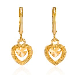 Heart Earrings For Women Fashion Drop Jewelry Enamel Metal Gold Earrings Girl Gifts Elegant Simple Trendy Jewelry