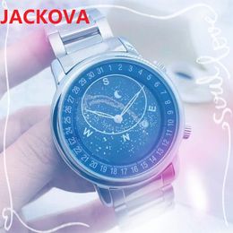 High Quality two stiches work designer watch stopwatch men Generous Sky Blue Moon Compass quartz Sapphire Glass Luminous Wristwatch Favourite Christmas gift