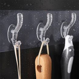 Hooks & Rails Universal Strong Adhesive Hook Kitchen Wall Hanging 3 / 6 Row Creative Bathroom Nailless Seamless Hanger Door HookHooks
