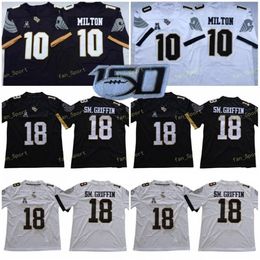 Nik1 NCAA UCF Knights College Football #10 McKenzie Milton Jersey Black White SM. Gryphon 18 Shaquem Gryphon Stitched University Jerseys Shirts
