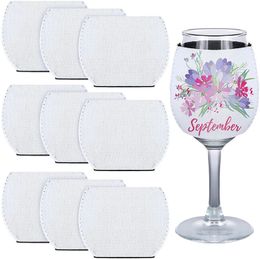 Wholesale! Sublimation Neoprene Goblet Holder White Blank Glass Handle Heat Transfer Pokal Holders A12