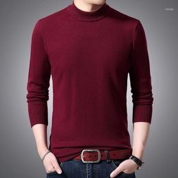 Etecredpow Men Knitwear Slim Fit Pullover Turtleneck Jacquard Pure Color Sweaters
