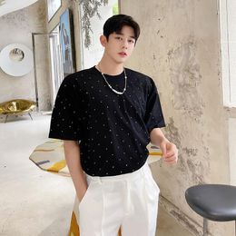 Men's T-Shirts 2022 Summer Arrivals Products Korean Loose Casual Cotton Half Sleeve T-shirt Black Tops