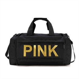 Travel bag PINK Fitness Training Backpack Dry Wet Separation Shoes Bags high capacity Sports Women's bag 220423