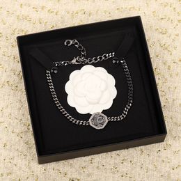 2022 Top Quality Charm Pendant Necklace with Hollow Design and Sparkly Diamond in Black Colour Plated for Women Wedding Jewellery Gift Have Box Stamp PS4119A L