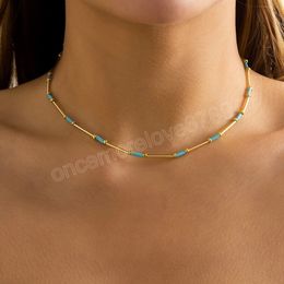 Bohemia Small Beads Short Choker Necklace for Women 2022 Trendy Simple Necklace Chain on Neck Fashion Jewellery Collar Girls Gifts