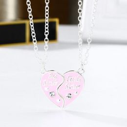 Pendant Necklaces Children's Necklace Absorber Alloy Drop Oil Love Big Sister Little SetPendant