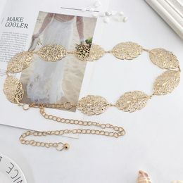 Belts Hollow Out Metal Leaves Chain Belt Silver Gold Wild Waist For Women Lady Dress Decorative Waistbands StrapsBelts Smal22