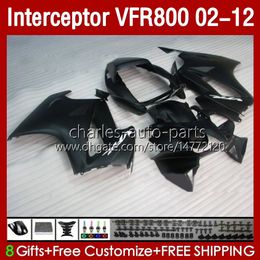 Bodywork For HONDA Interceptor VFR 800 VFR800 RR CC 800RR 02-12 Body 129No.69 800CC VFR800RR 02 2002 2003 2004 2005 2006 2007 VFR-800 Matte Black 08 09 10 11 12 Fairings