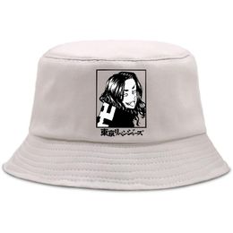 Berets Anime Tokyo Revengers Summer Hat Women Men Panama Bucket Cap The Design Flat Visor Japanese Harajuku Fisherman