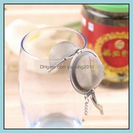 100Pcs Teaware Stainless Steel Mesh Tea Ball Infuser Strainer Sphere Locking Spice Filter Filtration Herbal Cup Drink Tools Drop Delivery 20