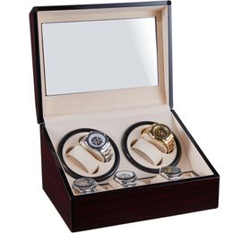 Watch Winding Storage Box Winder Shake Jewellery Collection Holder Wooden 4 6 Automatic Display Double Head Silent Motor Remontoir 220719