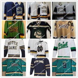 Maglia da hockey su ghiaccio NCAA ND NDF 2 Maglia Nate Clurman 5 Matt Hellickson 13 Colin Theisen 15 Michael Graham 16 Alex Steeves Pierce Crawford Maglie