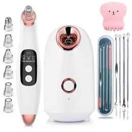 Nano Ionic Face Sprayer Steamer Machine+Blackhead Remover Vacuum Pore Cleaner Acne Comedones Deep Cleaning Beauty Instruments 220516