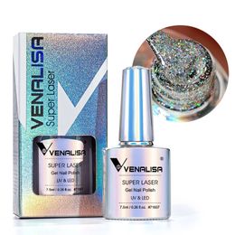 Super Laser Gel Nail Polish Glitter Effect Sparkling Semi Permanent Colors Beauty UV Nail Lacquer Wholesale Nails Tools