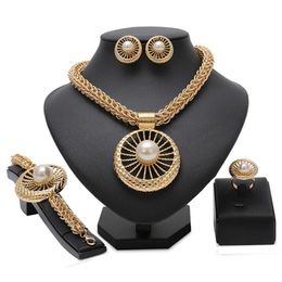 Earrings & Necklace Longqu 2022 Dubai Gold Wedding Jewellery Set Statement Design Fashion African Woman Costume Bridal SetEarrings