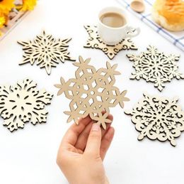 New!! Wooden Snowflake Mug Coasters Holder Chic Drinks Coffee Tea Cup Mat Decor Mats 500p