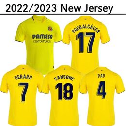Soccer Jerseys 22/23 Villarreal Cf Danjuma Yeremy Dia Football Shirt Parejo Paco Alcacer Gerard Pau Coquelin Chukwueze Men