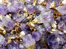 Natural Amethyst Pendant Necklace Crystal Cluster Rough Stone Jewellery Healing Crystal Wholesale