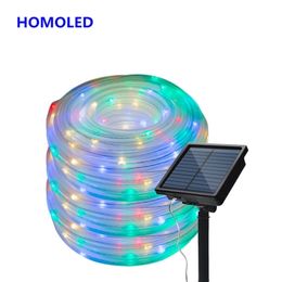 Outdoor LED Solar String Lights Waterproof Hose Garland for Xmas Party Wedding Year Christmas Tree Decorations 7122232m Y201020
