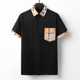 2022 designer stripe polo shirt t shirts snake polos bee floral mens High street fashion horse polo luxury T-shirt v000012