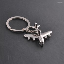 Keychains Men Modern Fighter Aircraft Aeroplane Key Chain Women Mini Metal Car Ring Bag Pendant Gift Wholesale Enek22