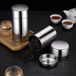 LX4771 Stainless Steel Tea Caddy - Portable Sealed Storage Box for Loose Leaf Tea with Compact Design and Durable Material - Ideal for Home or Travel