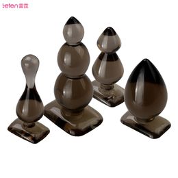 Leten Silicone Elastic Anal Ball Plug Soft Anus Dilator Beads Dildo Butt sexy Toys Adult Prostate Massager for Women and Men