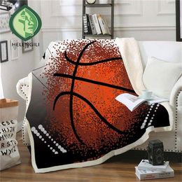 HELENGILI Basketball Sherpa Blanket Girly Floral Bedspread Velvet Plush Soft Comfortable Home Camping Aircraft Blanket T200901