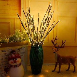 lighted vase fillers UK - LED Willow Branch Lamp Floral Lights 20 Bulbs Tall Vase Filler Twig Home Christmas Wedding Party Decorative Y201020
