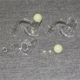 Smoking Slender Spin Quartz Banger Nails Spinning Quartz Bangers 14mm Male Female Joint With Glow in the dark Glass Marble Carb Cap and Pearls bead pills