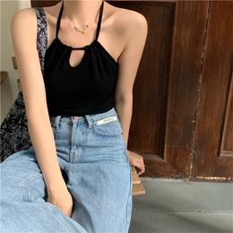 2colors korean style camisole women Sexy tank top female summer sleeveless Soild Colour crop tops womens (R98259) 220318