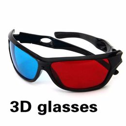 New Universal 3D Plastic Glasses Black Frame Red Blue Visoin Glass For Dimensional Anaglyph Movie Game DVD Video TV