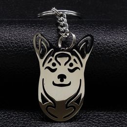 Keychains Fashion Dog Stainless Steel Keyring For Women Silver Colour Keychain Jewellery Christmas Gift Chaveiro K77272S08Keychains