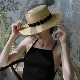 Instagram Summer Sun Boater Hat Women Natural Straw Wide Brim Fedora for Fashion Lady Beach Panama