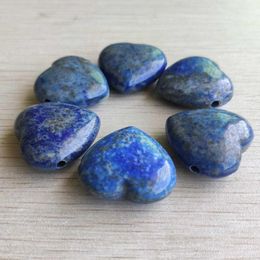 Pendant Necklaces Fashion Good Quality Natural Lapis Lazuli Have Hole Heart Pendants 30mm For Jewellery Making 6pcs/lot Wholesale