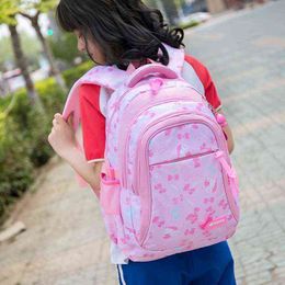 Children's school backpack and lunch box set 3 piece school bag for girls Waterproof Schoolbag Large Capacity kids bookbag 2021 AA220316