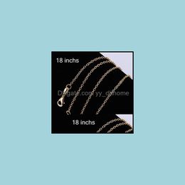 Chains Necklaces Pendants Jewellery 1Mm Thin 18K Gold Plated Rolo/Rollo Chain Necklace 925 Stamp Lobster Clasp Wholesale For Pendant C003 Dr
