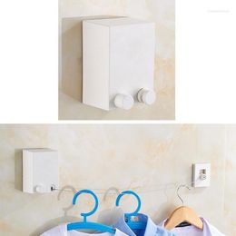 Laundry Bags -Retractable Indoor Clothes Wall Hanger Magic Drying Rack Balcony Bathroom Invisible Clothesline