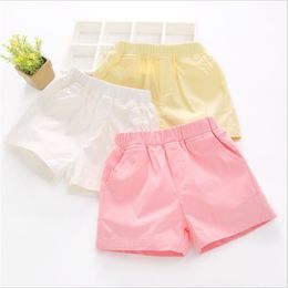 Girls Shorts for Children's Summer Clothing Style Leisure Stretch Solid Color Fashion Pants Children Aged 2-12 Y 220419
